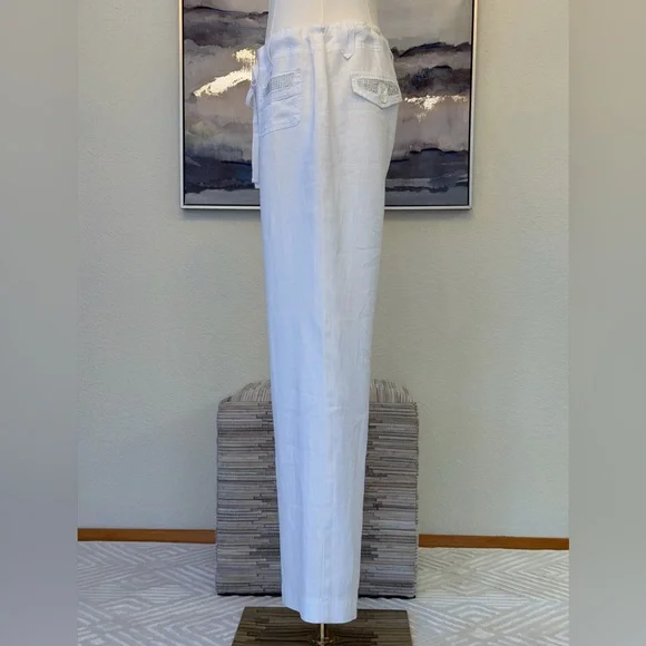 INC International Concepts White Linen Pants - Picture 4 of 16